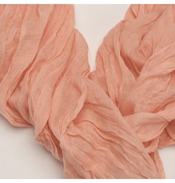 Chemin de table gaze de coton pêche 90 x 300 cm